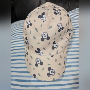 Disney Beige Cap with Mickey Mouse Pattern